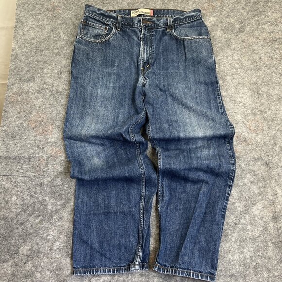 LEVIS 569 Mens Size 36  x 32 Loose Straight Leg 100% Cotton Denim Blue Jeans - Picture 1 of 10